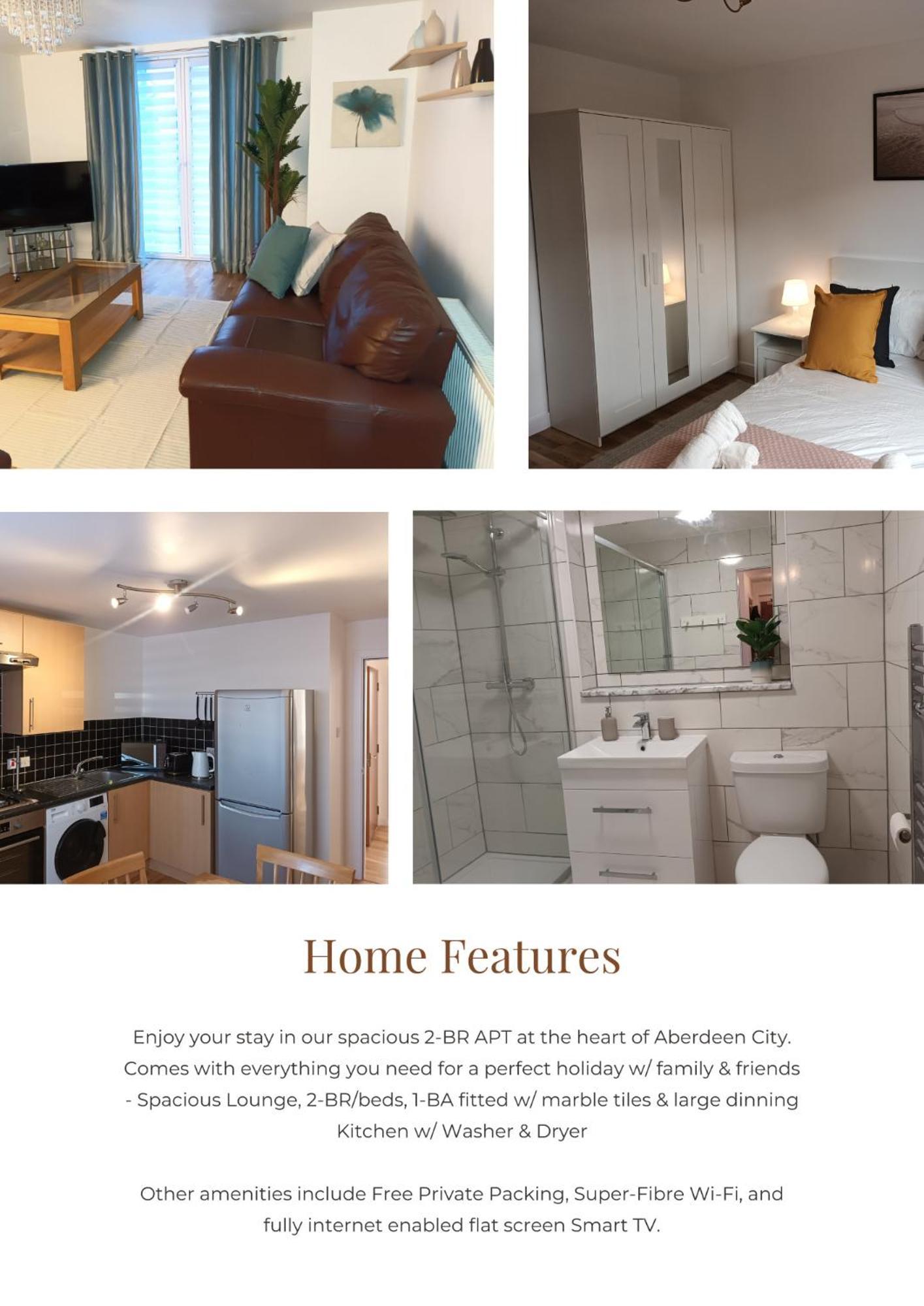 Spacious Elegant 2-Br Apartment In Aberdeen City Centre Kültér fotó